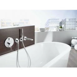 Hansa Hansaloft Bec Déverseur Pour Baignoire, Au Choix Avec Rosace Ronde/carrée, Saillie : 197mm, 57652100, Coloris: Chrome - 57652100