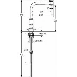 Hansa Hansaronda Robinet De Cuisine, Basse Pression, Commande Latérale, 2 Jets, Orientable/extractible, Saillie : 221 Mm, 55231103 - 55231103 -HANSA Soldes 17105819 2