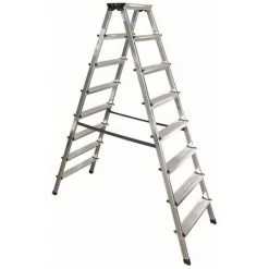 HANSA Escabeau Double En Aluminium 2 X 8 Marches