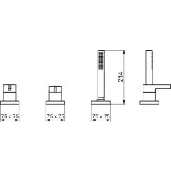 Hansa Hansaloft Robinetterie De Baignoire, Set De Finition, 3 Trous, Rosace Carrée, Chromé, 57799483 - 57799483 -HANSA Soldes 32154229 3