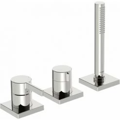 Hansa Hansaloft Robinetterie De Baignoire, Set De Finition, 3 Trous, Rosace Carrée, Chromé, 57799483 - 57799483 -HANSA Soldes 32154229 4