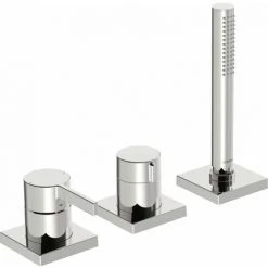 Hansa Hansaloft Robinetterie De Baignoire, Set De Finition, 3 Trous, Rosace Carrée, Chromé, 57799483 - 57799483 -HANSA Soldes 32154229 5