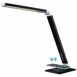 Lampe De Bureau Aluminium Noir Hauteur Maxi. 420 Mm Pied Avec LED HANSA