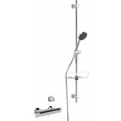 Hansa Ensemble De Rénovation Support Mural Coulissant Avec Vanne De Douche Thermostatique Avec Fonction Thermo Cool Douche à Main 1 Avec Porte-savon Chrome - Chrome -HANSA Soldes 38907364 4