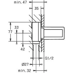 HANSAVARIO Encastré DN 15, G 1/2 », Pour Mélangeur De Paroi De La Cuvette 2-trou 57860100 -HANSA Soldes 45066496 3