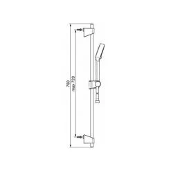 Hansa Basicjet Ensemble Barre Coulissante Complet Avec Douchette 3 72cm Chrome - Chromé -HANSA Soldes 46739250 3