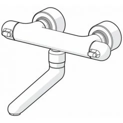 Hansa Care Mitigeur Thermostatique Mural Avec Bec Orientable 25.9cm Avec Raccords Cachés Verrouillables Chrome - Chrome -HANSA Soldes 60375755 4