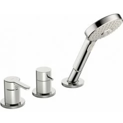 Hansa HANSADESIGNO Style Set De Montage Final Pour Bain/douche, 3 Trous, Rosace Ronde, 53259063 - 53259063