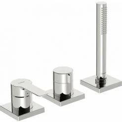 Hansa Hansaligna Robinetterie De Baignoire, Set De Finition, Avec Dispositif De Sécurité, Rosaces Carrées, 06439493 - 06439493