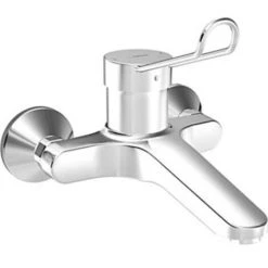 Hansa Clinica Robinet Mural 20cm Avec Levier Ouvert - Chrome